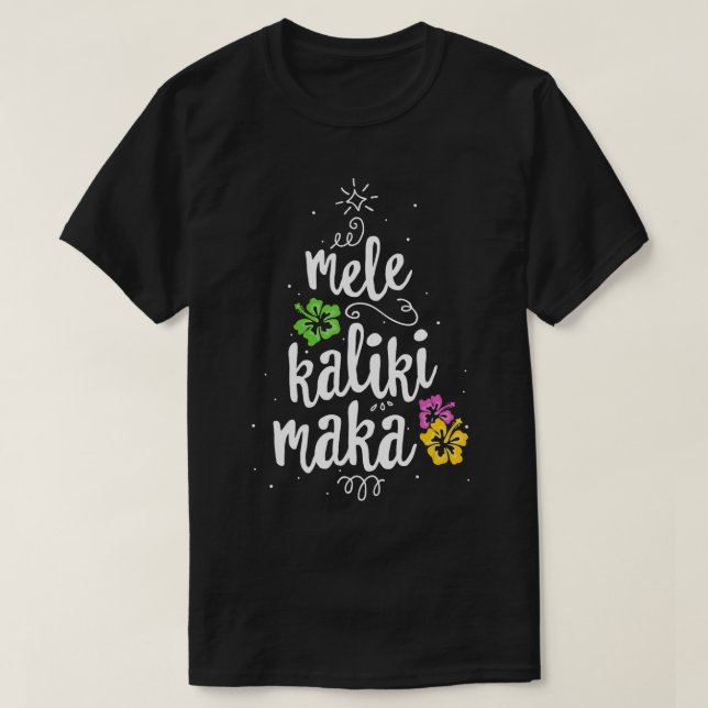 Mele Kalikimaka Julgran Hawaiian Hawaii Xm T Shirt (Design framsida)