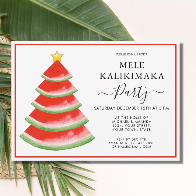 Mele Kalikimaka Julgran Party Inbjudningar (Skapare uppladdad)