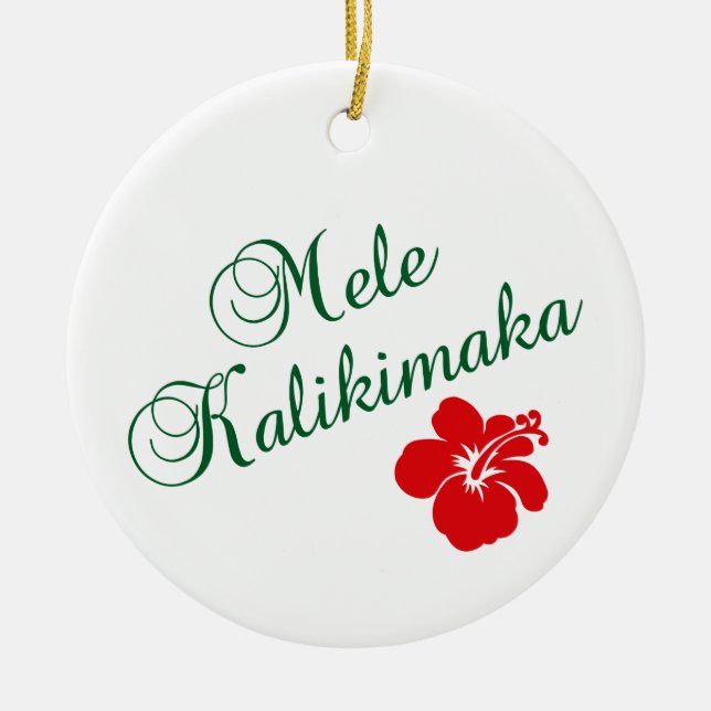 Mele Kalikimaka Julgransprydnad Keramik (Framsidan)