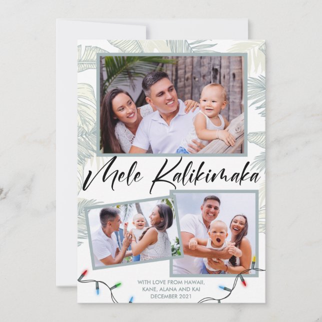 Mele Kalikimaka Julkort med fotokollage (Framsida)