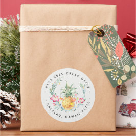Mele Kalikimaka | Julsticker med ananas Runt Klistermärke