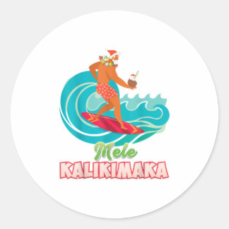 Mele Kalikimaka jultomten i juli Runt Klistermärke