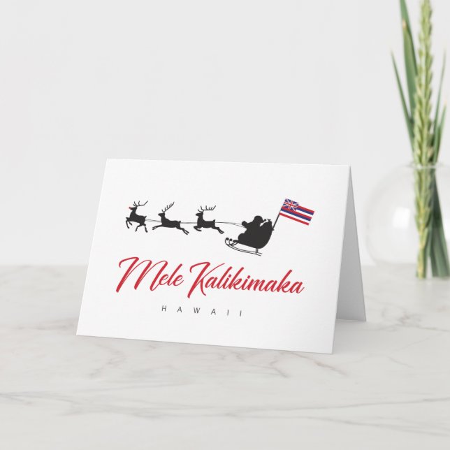 Mele Kalikimaka jultomten med Hawaiian flagga Meddelande (Framsida)