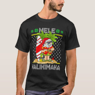 Mele Kalikimaka Jultomten Surfer Guitar Hawaiian T Shirt