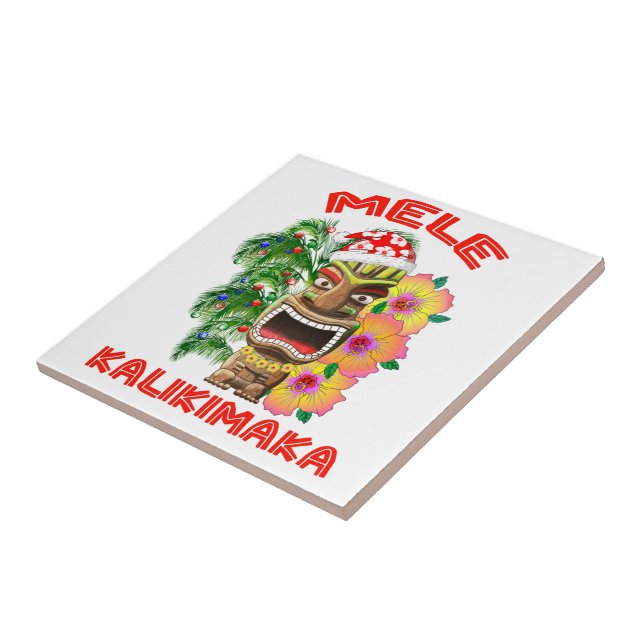 Mele Kalikimaka jultomten Tiki Kakelplatta (Sidan)