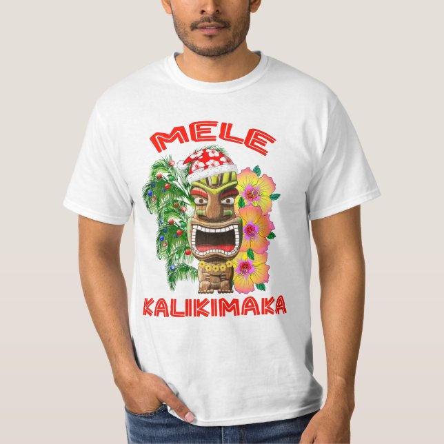 Mele Kalikimaka Jultomten Tiki Tee (Framsida)