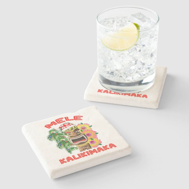 Mele Kalikimaka jultomten Tiki Underlägg Sten (Sidan)