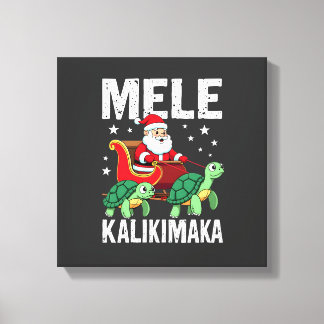 Mele Kalikimaka jultröja Santa släde hav Canvastryck