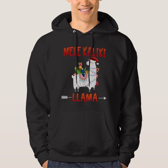 Mele Kalikimaka Kaliki Llama in christmas ljus H Hoodie (Framsida)