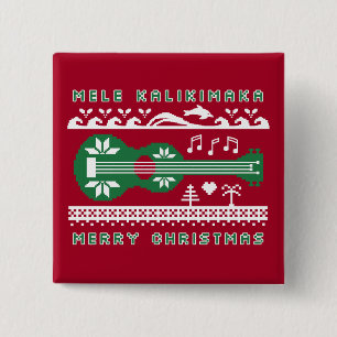 Mele Kalikimaka knäppas den fula tröjan (grönt Knapp