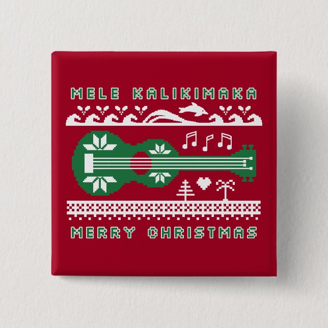 Mele Kalikimaka knäppas den fula tröjan (grönt på Knapp (Framsida)