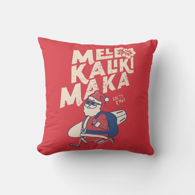 Mele Kalikimaka - Ljuny Santa Hawaiian-jul Kudde (Framsida)