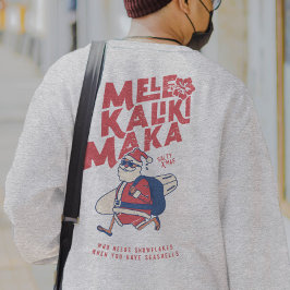 Mele Kalikimaka - Ljuny Santa Hawaiian-jul Lång Ärmad Tröja
