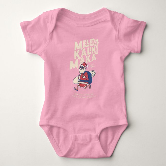 Mele Kalikimaka - Ljuny Santa Hawaiian-jul T Shirt (Framsida)