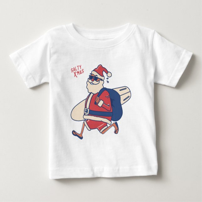 Mele Kalikimaka - Ljuny Santa Hawaiian-jul T Shirt (Framsida)