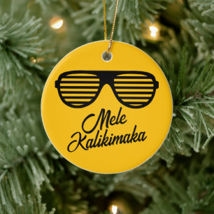 Mele Kalikimaka luslasser Hawaii jul Julgransprydnad Keramik