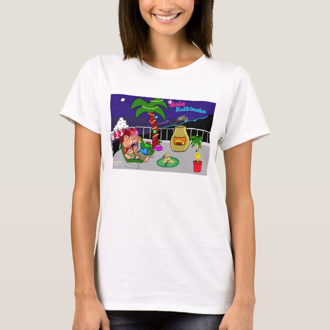 Mele Kalikimaka - lyckliga Ohana T-shirt (Framsida)