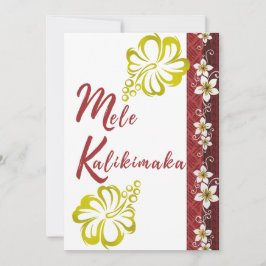 Mele Kalikimaka med Guldgul Hibiskus Julkort Anteckningskort