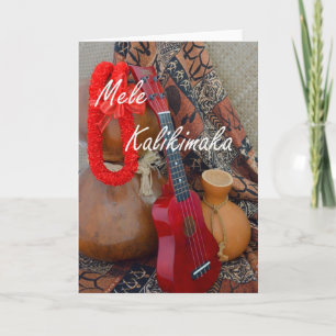 Mele Kalikimaka med röda bandLei Helgkort