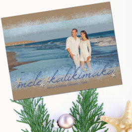 Mele Kalikimaka med Starfish Script Jul Foto Vykort