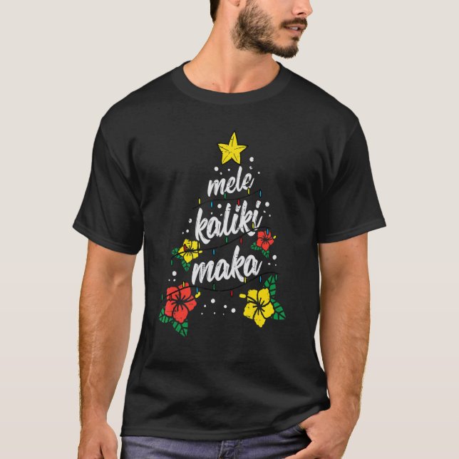 Mele Kalikimaka Merry Christmas Hawaii Summer Xmas T Shirt (Framsida)