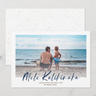 Mele Kalikimaka Minimal Photo jul-marinen Julkort