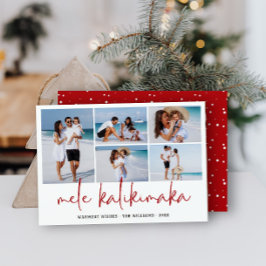 Mele Kalikimaka Modern Foto Collage Hawaiiansk  Julkort