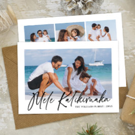 Mele Kalikimaka Modern Foto Collage Hawaiianskt Julkort
