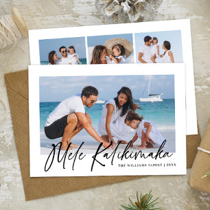 Mele Kalikimaka Modern Foto Collage Hawaiianskt Julkort