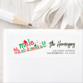 Mele Kalikimaka Modern jul Returadress Etikett