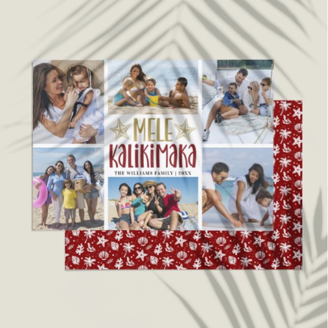 Mele Kalikimaka Modern Photo Collage Hawaiian Julkort (Skapare uppladdad)