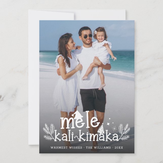 Mele Kalikimaka Modern Photo Hawaiian Helgdag Card Julkort (Framsida)