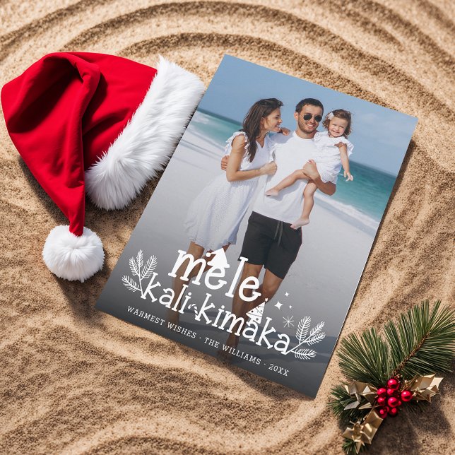 Mele Kalikimaka Modern Photo Hawaiian Helgdag Helg Vykort (Skapare uppladdad)