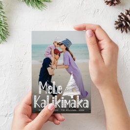 Mele Kalikimaka Modern Photo Hawaiian Julkort