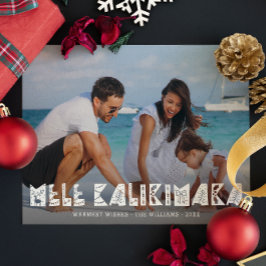 Mele Kalikimaka Modern Photo Hawaiian Julkort