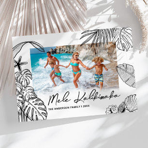 Mele Kalikimaka Modern Photo jul Julkort