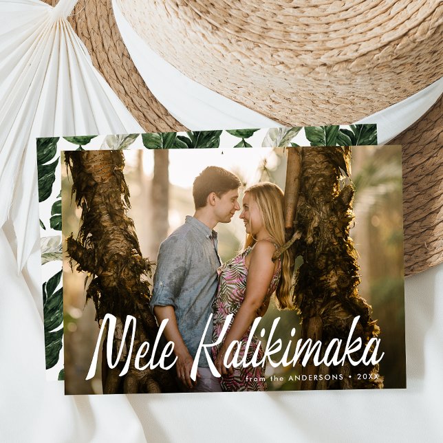 Mele Kalikimaka Modernt Foto Julkort (Skapare uppladdad)