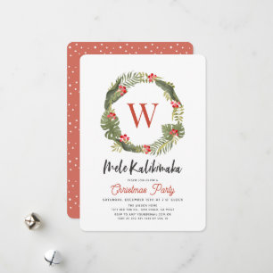 Mele Kalikimaka Monogram-inbjudan till Julfest Julkort