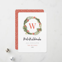 Mele Kalikimaka Monogram Tropisk Krans