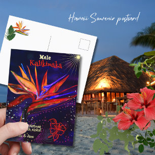 Mele Kalikimaka Paradisfågeln Hawaiiansk semester Helg Vykort