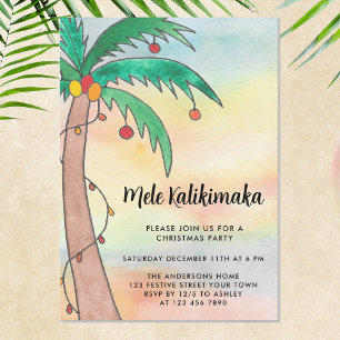 Mele Kalikimaka Party Inbjudningar