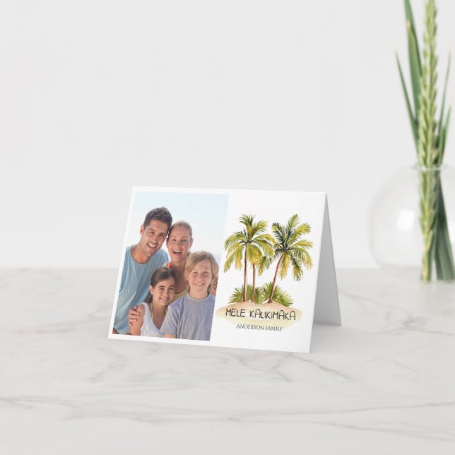 Mele Kalikimaka Photo Hawaiian jul Helgkort (Framsida)