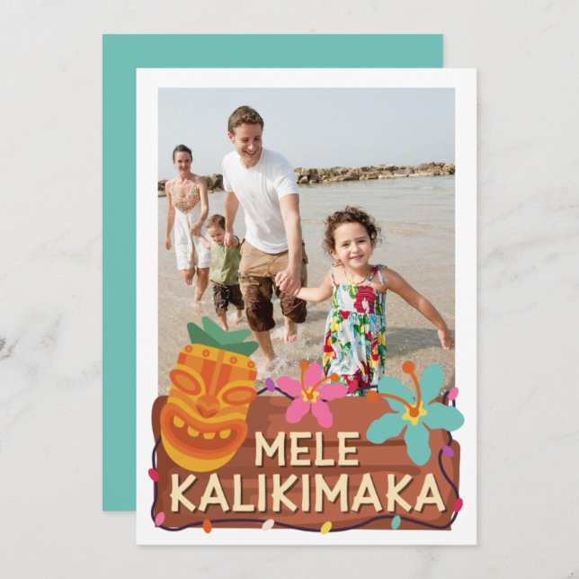 Mele Kalikimaka Photo Hawaiian julkort (Fram/baksida)