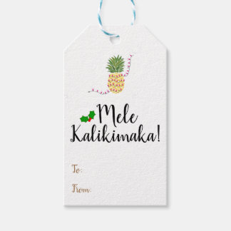 Mele Kalikimaka Pineapple Gift Märkre Presentetikett