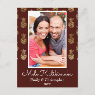 Mele Kalikimaka Pineapple julfotkort Helg Vykort