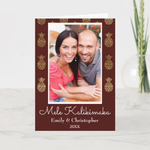 Mele Kalikimaka Pineapple julfotoport Helgkort