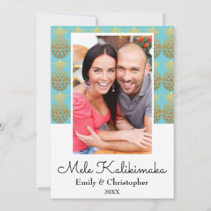 Mele Kalikimaka Pineapple julfotoport Julkort