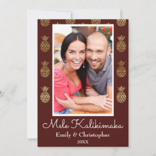 Mele Kalikimaka Pineapple julfotoport Julkort