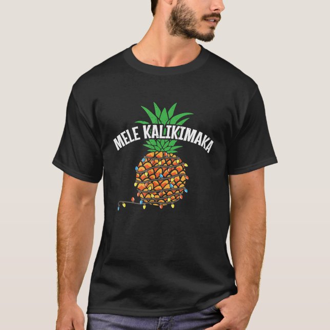 Mele Kalikimaka Pineapple-julkedjan för ljus T Shirt (Framsida)