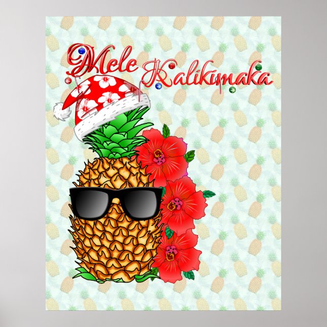 Mele Kalikimaka Pineapple Poster (Framsidan)
